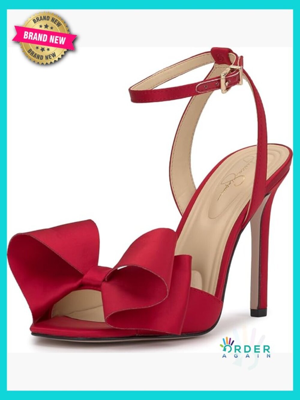 Satin Bow Stiletto Heeled Sandals Formal Evening Party Open Toe Ankle Strap